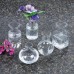 Set of 5 Petite Glass Vases in Clear or Jewel Tones- Fun Shapes, 2 3/4"-3 3/4"H   253609283061